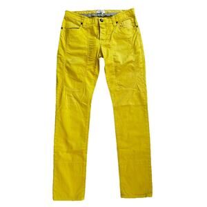 Jeckerson Made in Italy Mens Golf Pants Flip Cuff Jeans Sz 34 $269 Yellow